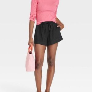Women's Mid-Rise Linen Pull-On Shorts NWT MEDIUM